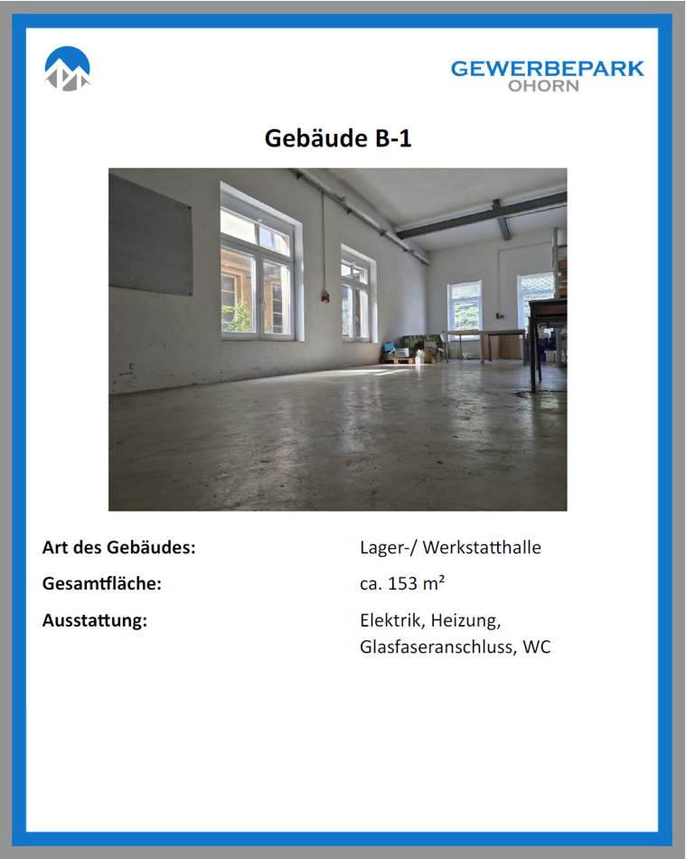 Eckdaten Gebäude B1