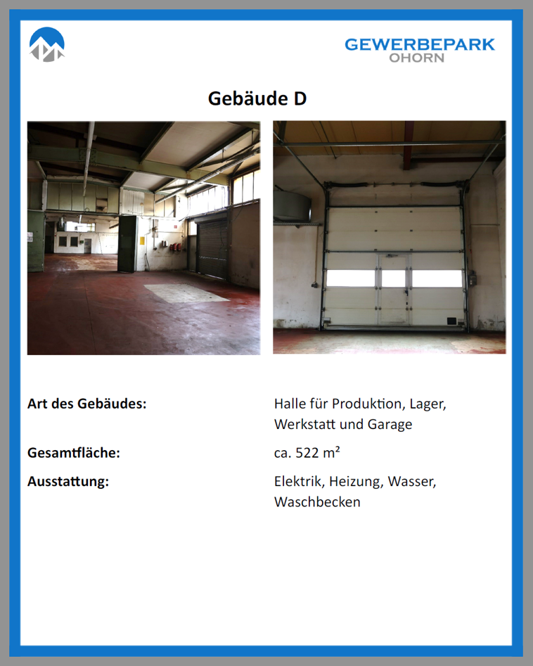 Eckdaten Gebäude D