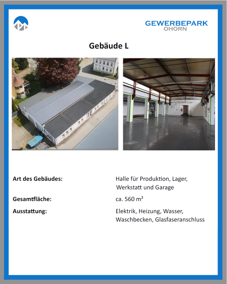 Eckdaten Gebäude L